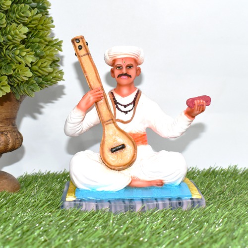 Jagatguru Sant Tukaram Maharaj Idol Multicolour Fiber Idol Tukaram, (6 x 5 inch)