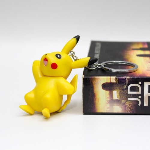 3D Pikachu Keychain | 3D Plastic Silicone Keychain for Car & Bike Gifting with Key Ring Anti-Rust