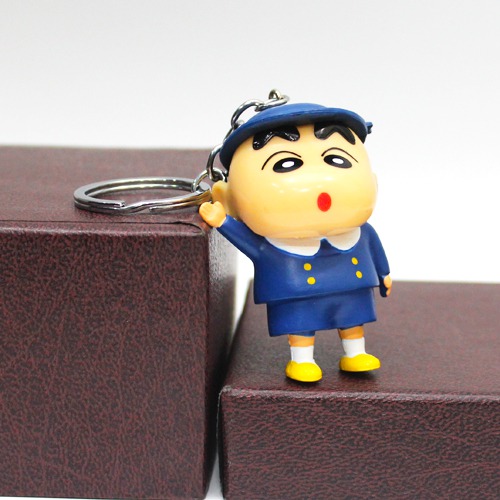 Shin Chan Action Figure Keychain | Shinchan Friends and Family Cartoon Character Plastic Keychain For Car Bike School Bags Office Keychain and  Key ring