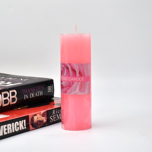 Rose Aroma Scented Pillar Candle | Scented Big Rose Pillar Candles