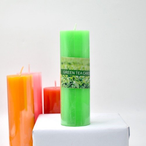 Green Tea Aroma Scented Pillar Candle