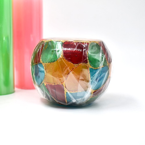 Glass Tea Light  Multicolor Candle Bowl For Home and Office Decor