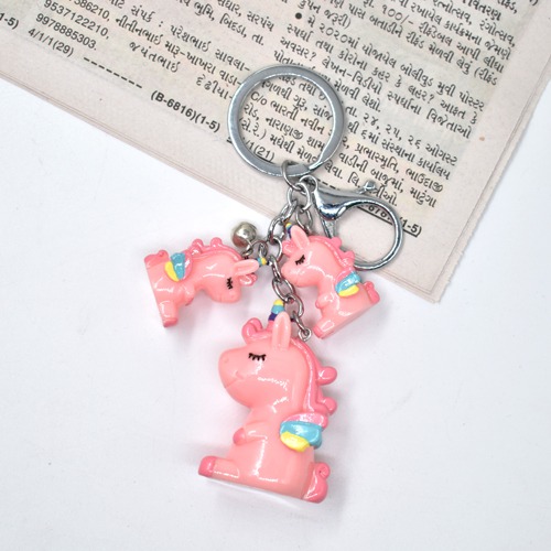 Multiple Unicorn  Keychain | Multicolour Hard Plastic Design Keychain Key Ring Anti-Rust for Car Bike Home Keys for Men and Women