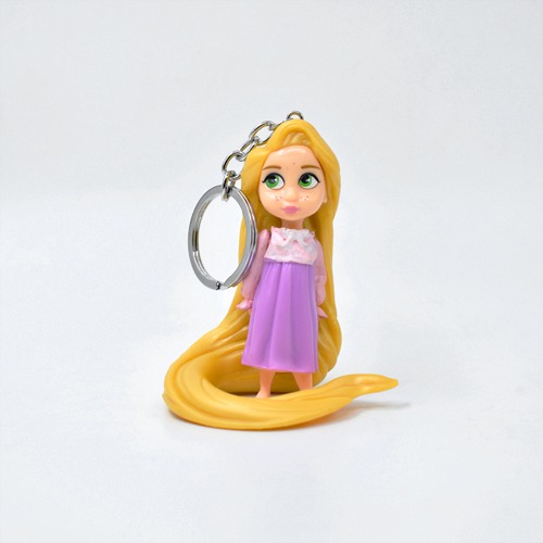 Disney Princess Rapunzel Figure Keychain | 3D Multicolour Hard Plastic Design Keychain Key Ring Anti-Rust for Car Bike Home Keys for Men and Women