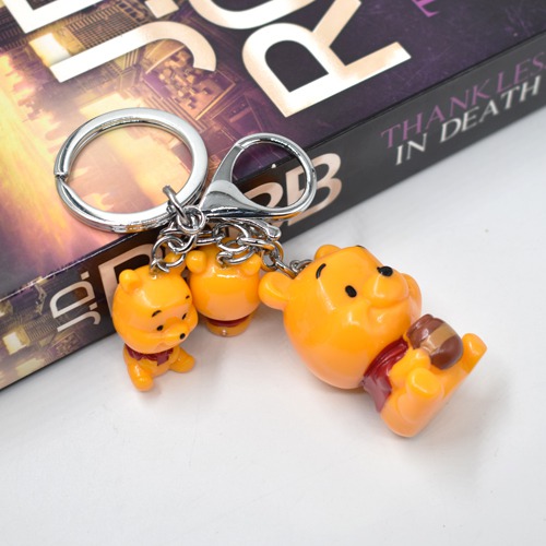 Cute Pooh Keychain  | Cute Pooh  Friends and Family Cartoon Character Plastic Keychain For Car Bike School Bags Office Keychain and  Key ring