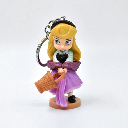 Disney Princess Aurora Figure Keychain | 3D Multicolour Hard Plastic Design Keychain Key Ring Anti-Rust for Car Bike Home Keys for Men and Women