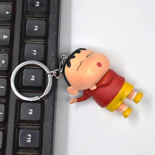 The Cute Shin Chan Figure Keychain | Shinchan Friends and Family Cartoon Character Plastic Keychain For Car Bike School Bags Office Keychain and  Key ring