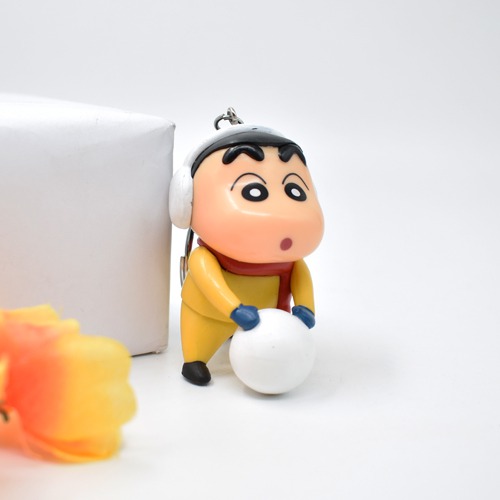 Playing in Snow Shin Chan Figure Keychain | Shinchan Friends and Family Cartoon Character Plastic Keychain For Car Bike School Bags Office Keychain and  Key ring