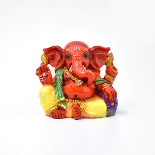 Red Colour Taklu Small Ganpati Murti for Car Dashboard