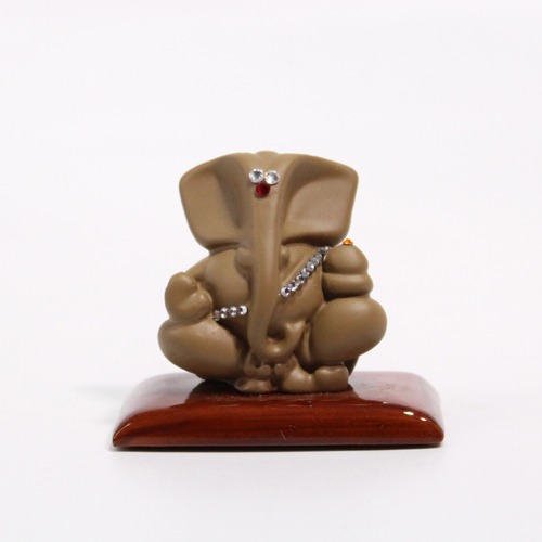 Tortilla Colour Decorative Lord Ganesha Idol For Car Dashboard