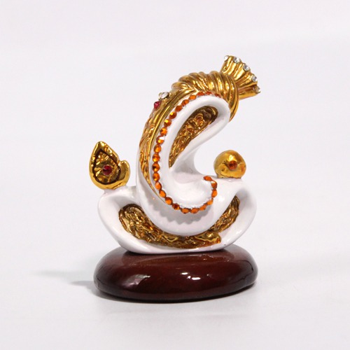 Ganesha Sil Coated Ganapti  Murti For Car Dashboard, Home, Office Decor