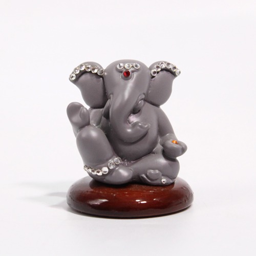 Gray Colour Decoration Ganesha Idol For Car Dashboard