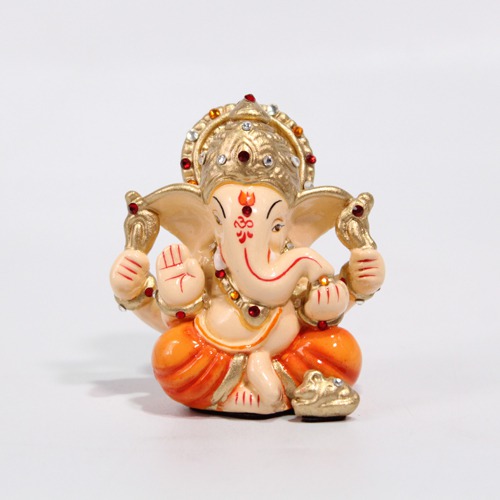 Mukut Ganesha Statue For Car Dashboard