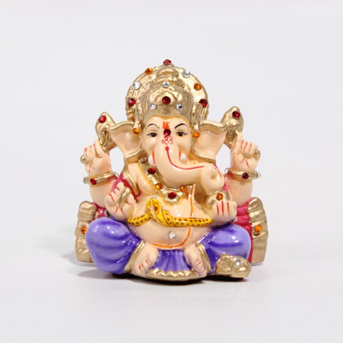 Ganesha With Swarovski Ganesha Idol For Car Dashboard