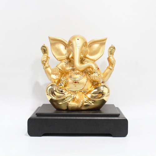 Golden Ganesh Idol For Office Decor