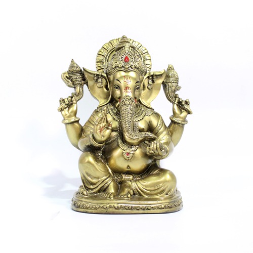 Golden Colour Ganesha Idol for Office and Home