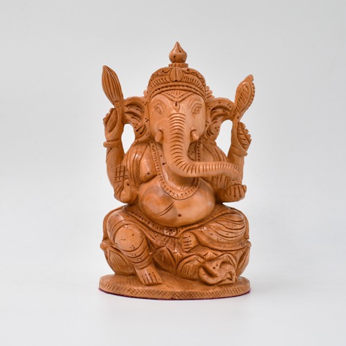 Wooden Ganesha Idol For Office and Home Decor