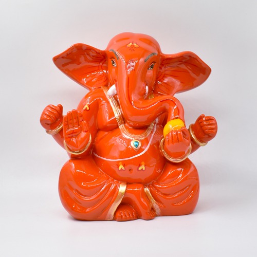 Orange Kan Ganesh Idol For Home and Office Decor