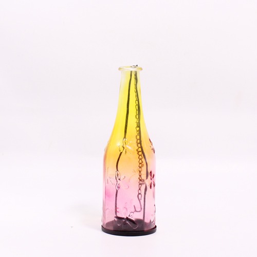 Multi Color Glass Hanging Candle Holder Bottle For Home & Office Decoration