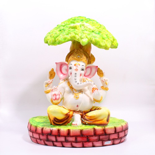 Sitting Under the Tree Decorative Ganesh Idol For Office Home