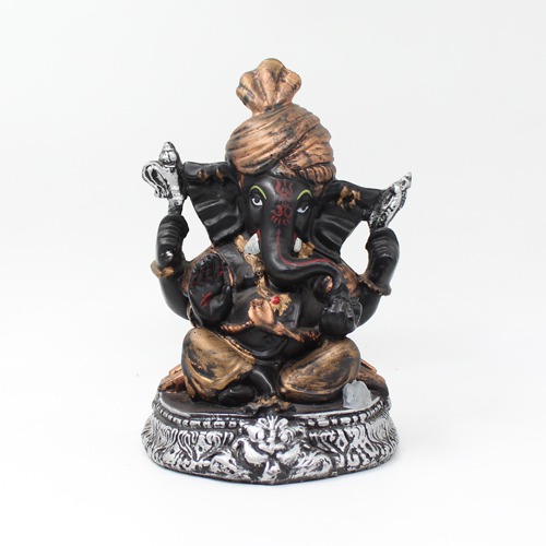 Pagdi Black Ganesh Statue For Home Decor, Ideal Gift For Friends