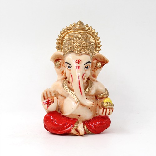 Fiber Red Dothi Ganesh Idol For  Car Dashboard