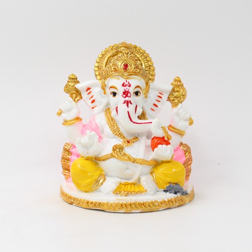 Car Dashboard Lord Ganesha Pink Shal Statue Ideal Gift For Friends, Family