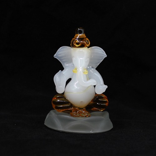 Decorative Glass Ganesh Car Dashboard Idol For Home Decor