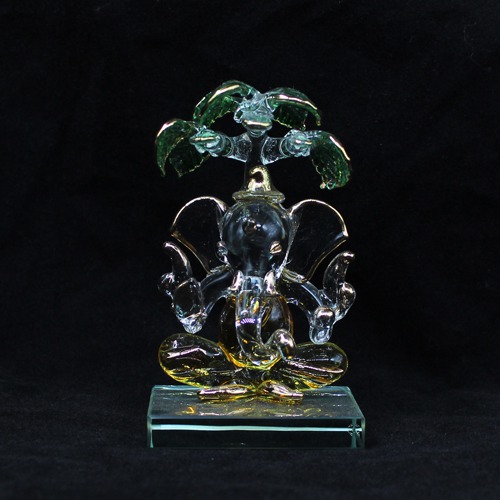 Crystal Ganesha Sitting Under Tree