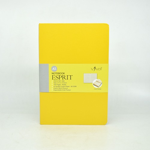 Viva Esprit A5 Journal Notebook With Elastic Band Closure And Expandable Inner Pocket Colour ( Yellow) | Notebook | Diary | Personal Diary | Home And Office Use