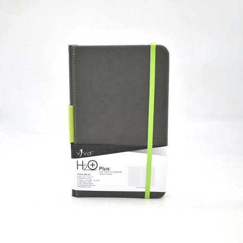 Vivo H2O Plus- A5 Journal Dairy Notebook Hard bonded Cover - Grey + Green |  Notebook | Diary | Personal Diary | Home And Office Use