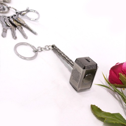 Marvel Series Thor Hammer With Rechargeable Cigarette Lighter Keychain | Lighter With Keychain