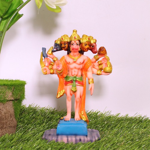 Panchamukhi Standing Hanuman Ji Statue Panchmukhi Five Face Hanuman Bajrangbali for Home and Office