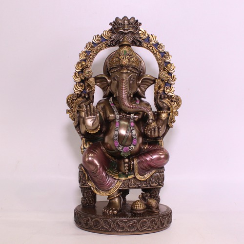 Metallic Color Lord Ganesh Idol For Home & Office Decor ,Ideal Gift for Friends, Family