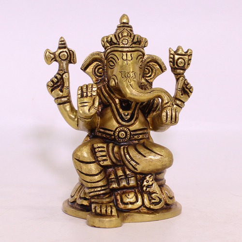 Goal Base Lord  Ganesha Idol For Home Decor