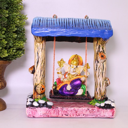 Lord Ganesha Sitting on Jhula Showpiece For Home & Office Decor