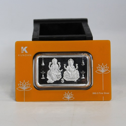 Silver Plated Coin Rectangular ( Laxmi ,Ganapti)