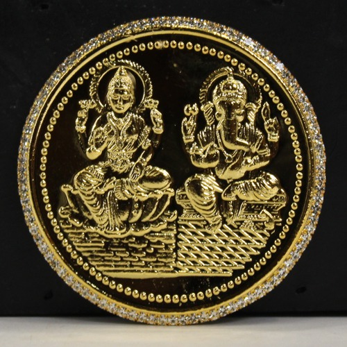 Gold Plated Big Coin (Ganapti , Laxmi)