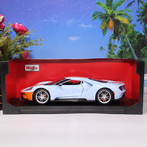 Maisto -Special Edition Ford GT Diecast Vehicle Blue with Orange Stripes