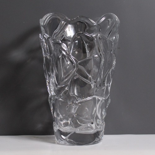 Crystal Glass Decorative Flower Vase | Glass Vase | For Money Plant | Lucky Bamboo Plant | Elegant Shaped Vase | Flower Pot