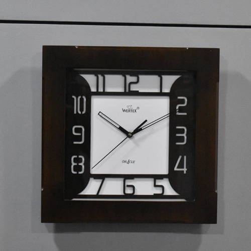 Brown Wertex Wall Clock (13.5 x 13.5 inches)
