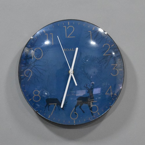 Antique Design Blue Circle Shape Wall Clock (12 x 12 inch , Blue)