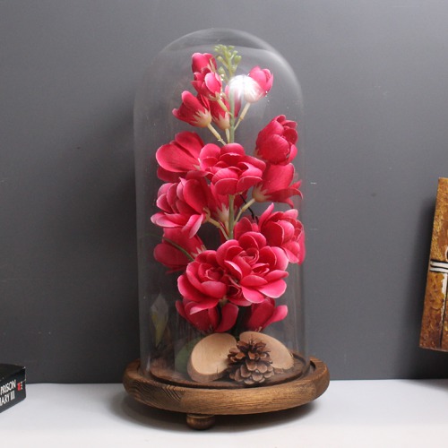 Artificial Pink Flowers on Dome Showpiece | Flowers on Dome | Artificial Flower