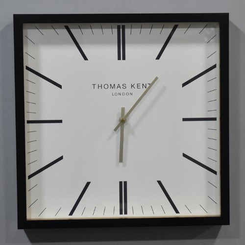 Square Shape Thomas Kent London Wall Clock(16 x 16 inches, Black)