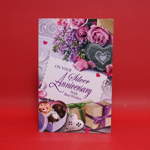 On Your Silver Anniversary With Best Wishes |Anniversary Greeting Card