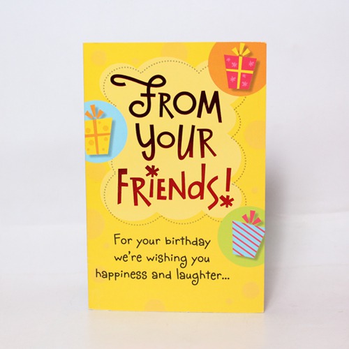 From Your Friends! For Your Birthday We're Wishing You Happiness And Laughter| Birthday Greeting Card