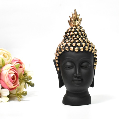 Golden Buddha Face Small Statue | Gautam Buddha Idol Statue for Home | living room | study room | Gifting items Decorative Showpiece