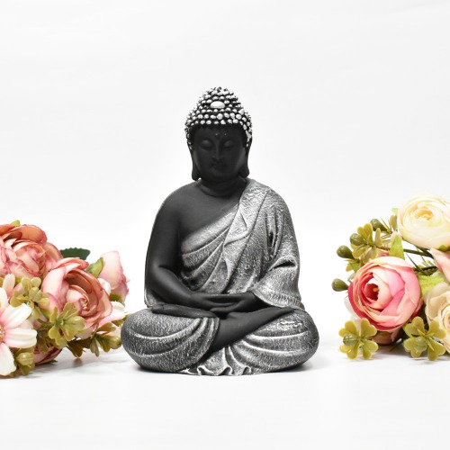 Fiber White Sitting Buddha | Religious Idol of Lord Gautam Buddha Statue Big Size Idols Decorative Showpiece