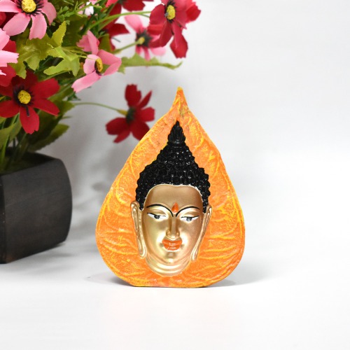 Orange 3D Buddha Small Size | Gautam Buddha Idol Statue for Home | living room | study room | Gifting items Decorative Showpiece