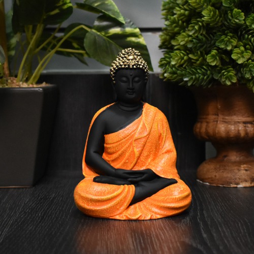 Multi colour Buddha Seated Fiber Statue | Meditating Buddha Statue For Home Decor | Lord Gautama Buddha